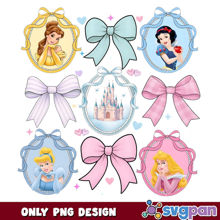 Princess Coquette Bow Frames PNG, Disney Princess PNG – svgpan