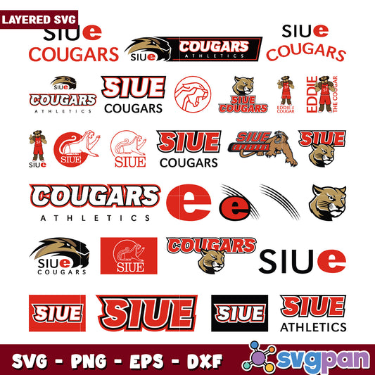 SIUE Cougars SVG Bundle Athletics Logos