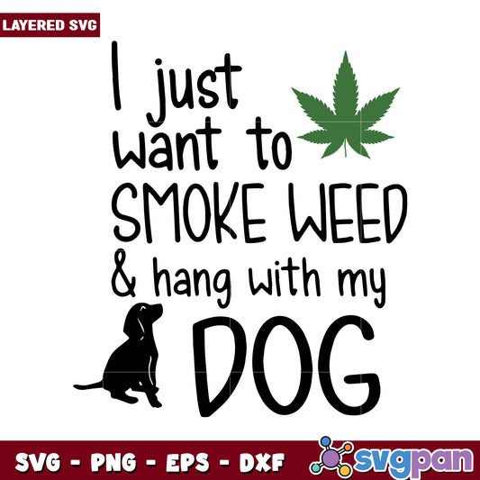 SVG Design for Smoking and Dog Lovers, Perfect for T-Shirts and Decor