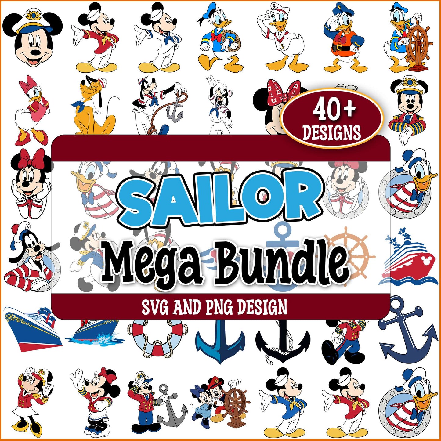 Sailor mouse svg bundle
