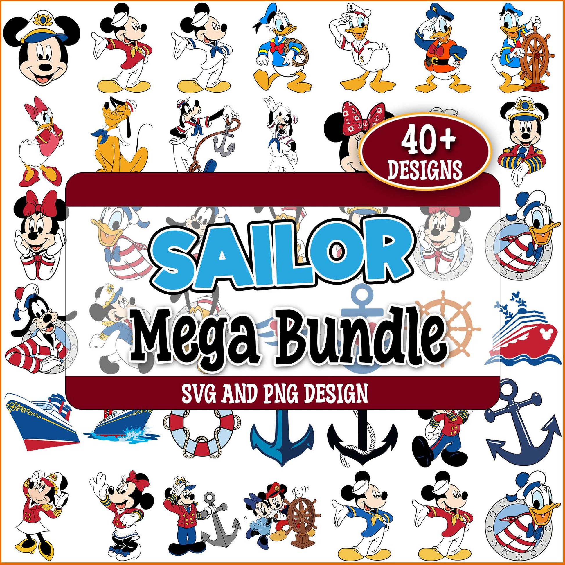 Sailor mouse svg bundle