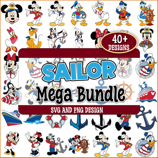 Sailor mouse svg bundle