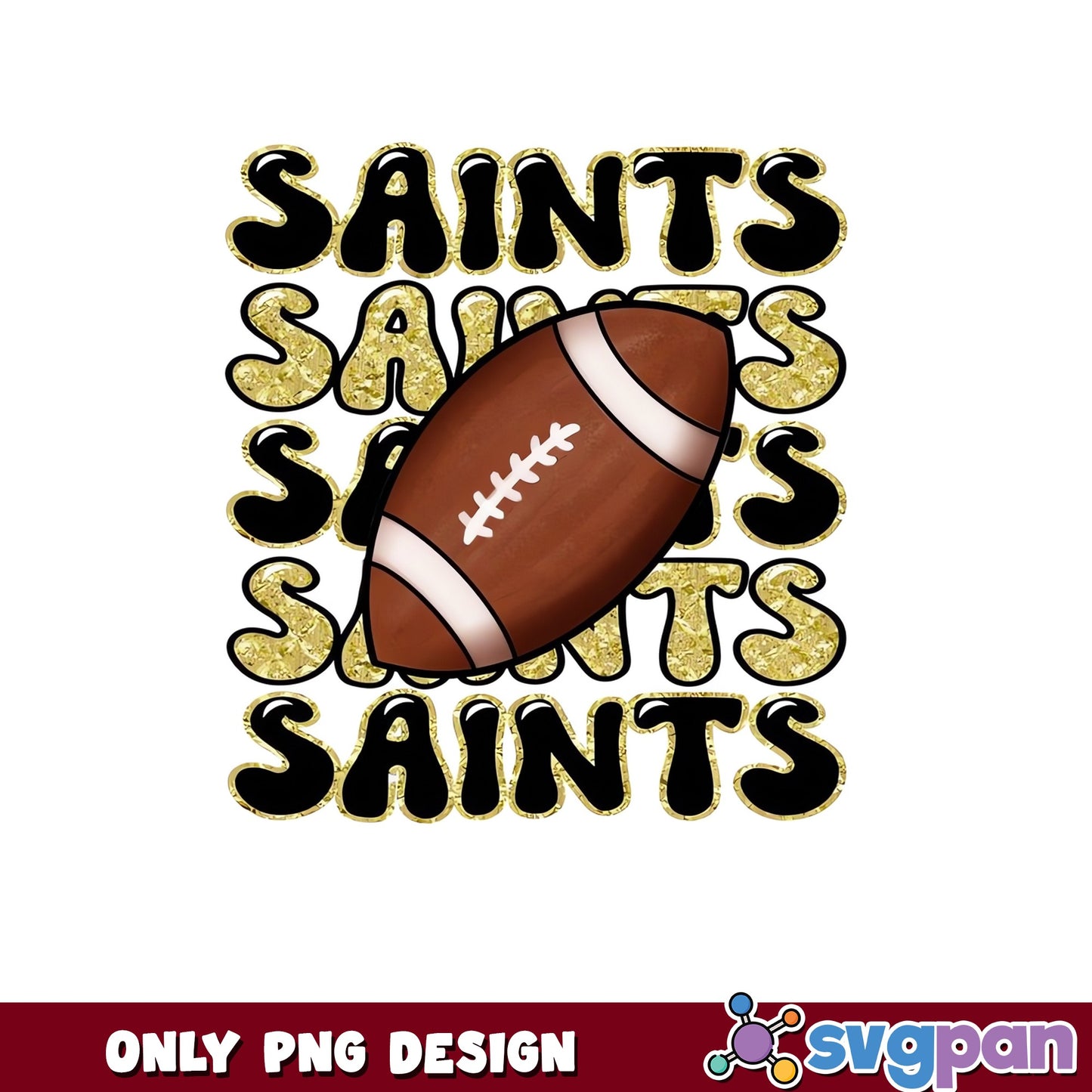 Saints Football Retro Stacked PNG, Game Day PNG, Football PNG