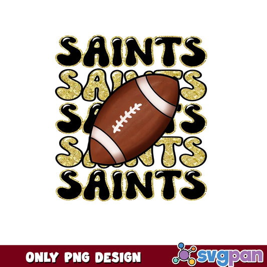 Saints Football Retro Stacked PNG, Game Day PNG, Football PNG