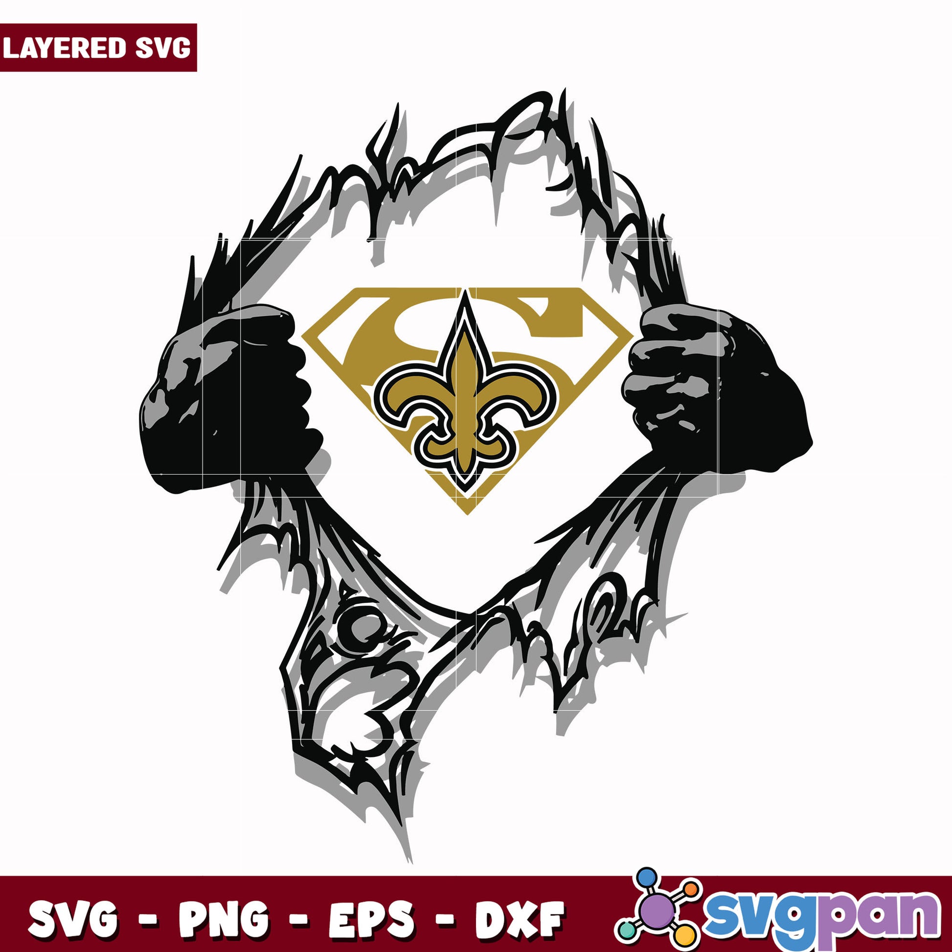 Saints superfan design svg, super bowl 2025 svg, nfl saints svg