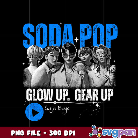 Saja boy glow up gear up png, kpop style png, fashion upgrade png