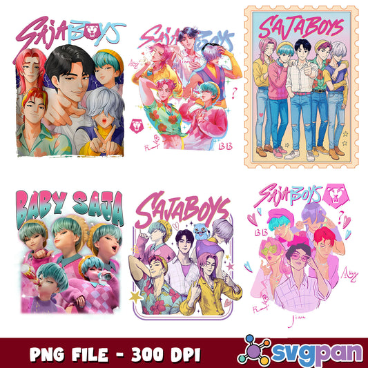 Saja boys band design png bundle