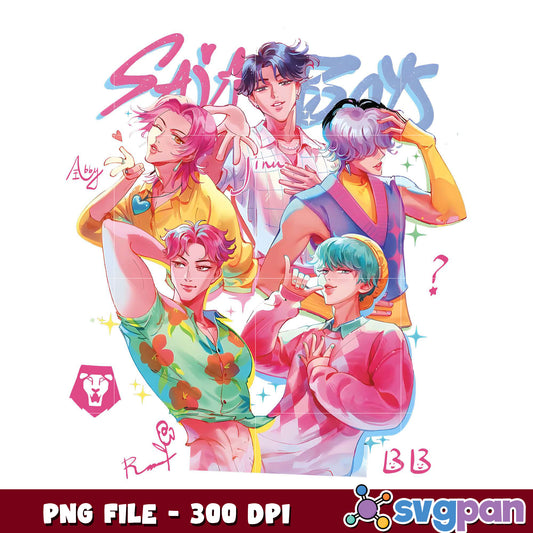 Saja boys band png, kpop demon hunters png, kpop cartoon png