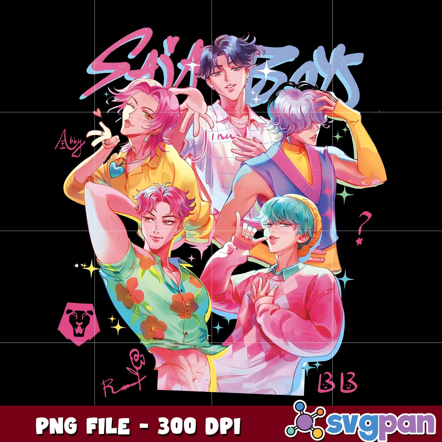Saja boys demon design png, kpop artist png, kpop cartoon characters png