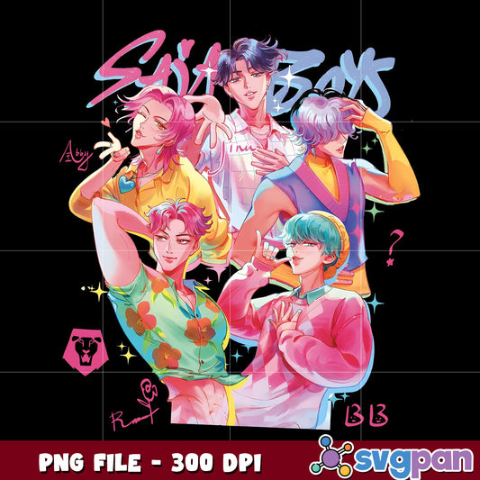Saja boys demon design png, kpop artist png, kpop cartoon characters png