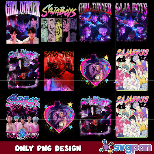 Saja boys girl dinner png bundle
