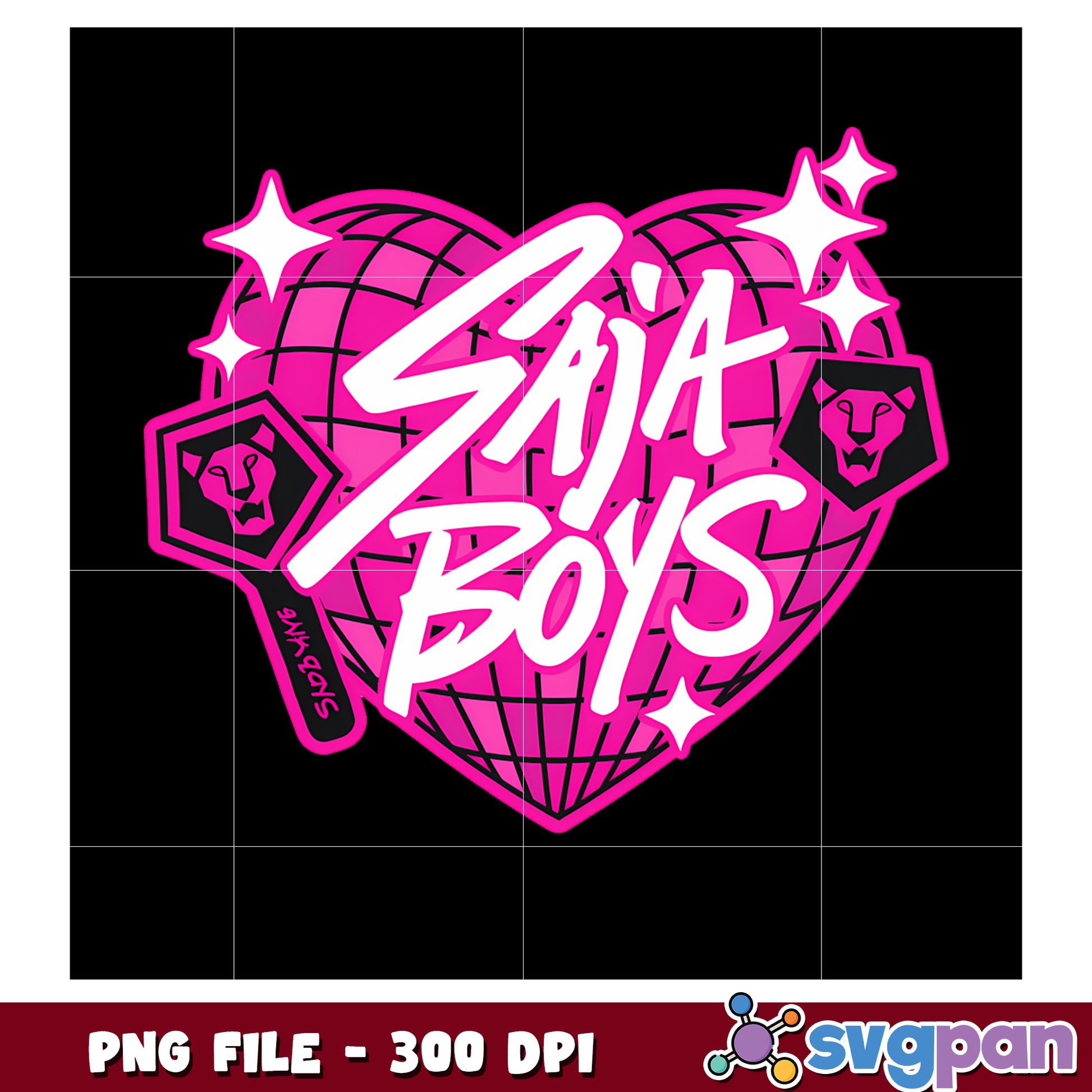 Saja boys pink heart png, kpop demon hunters png, korean cartoon png