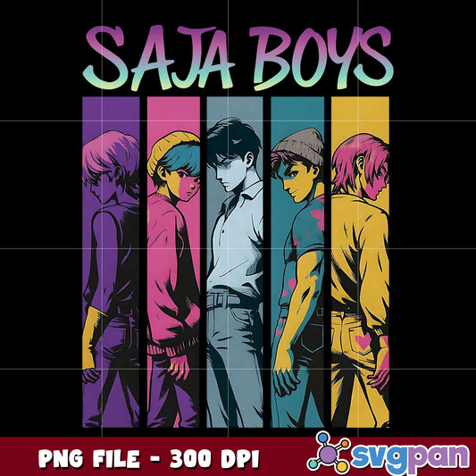 Saja boys team png, anime group png, chibi squad png