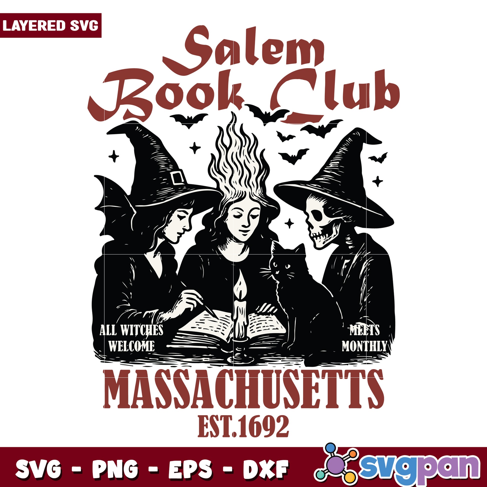 Salem book club svg, happy halloween svg, halloween costumes svg
