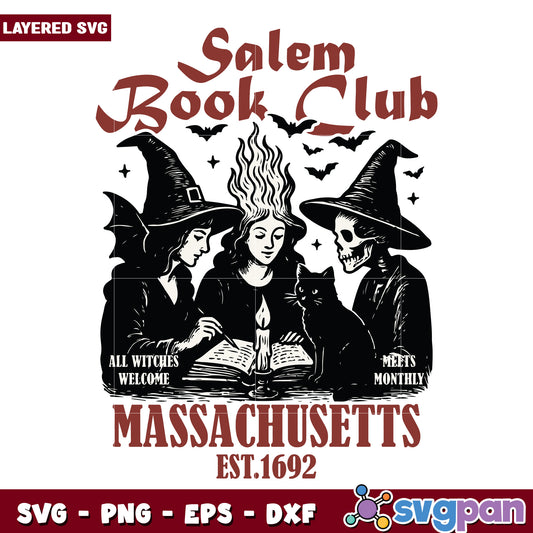 Salem book club svg, happy halloween svg, halloween costumes svg