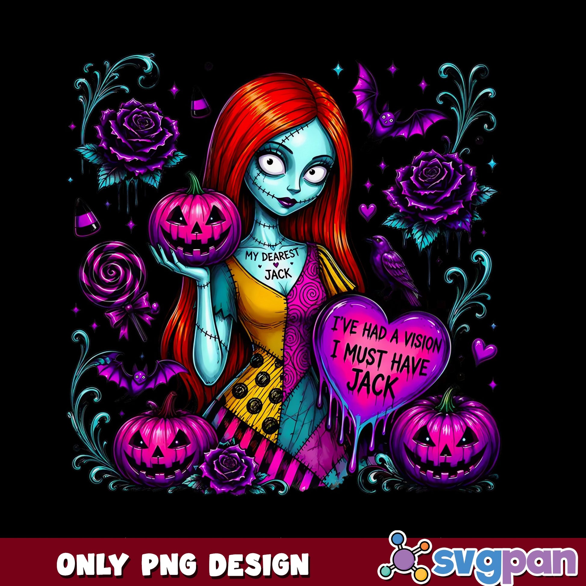 Sally Nightmare Before Christmas PNG, Halloween PNG, Pumpkin PNG