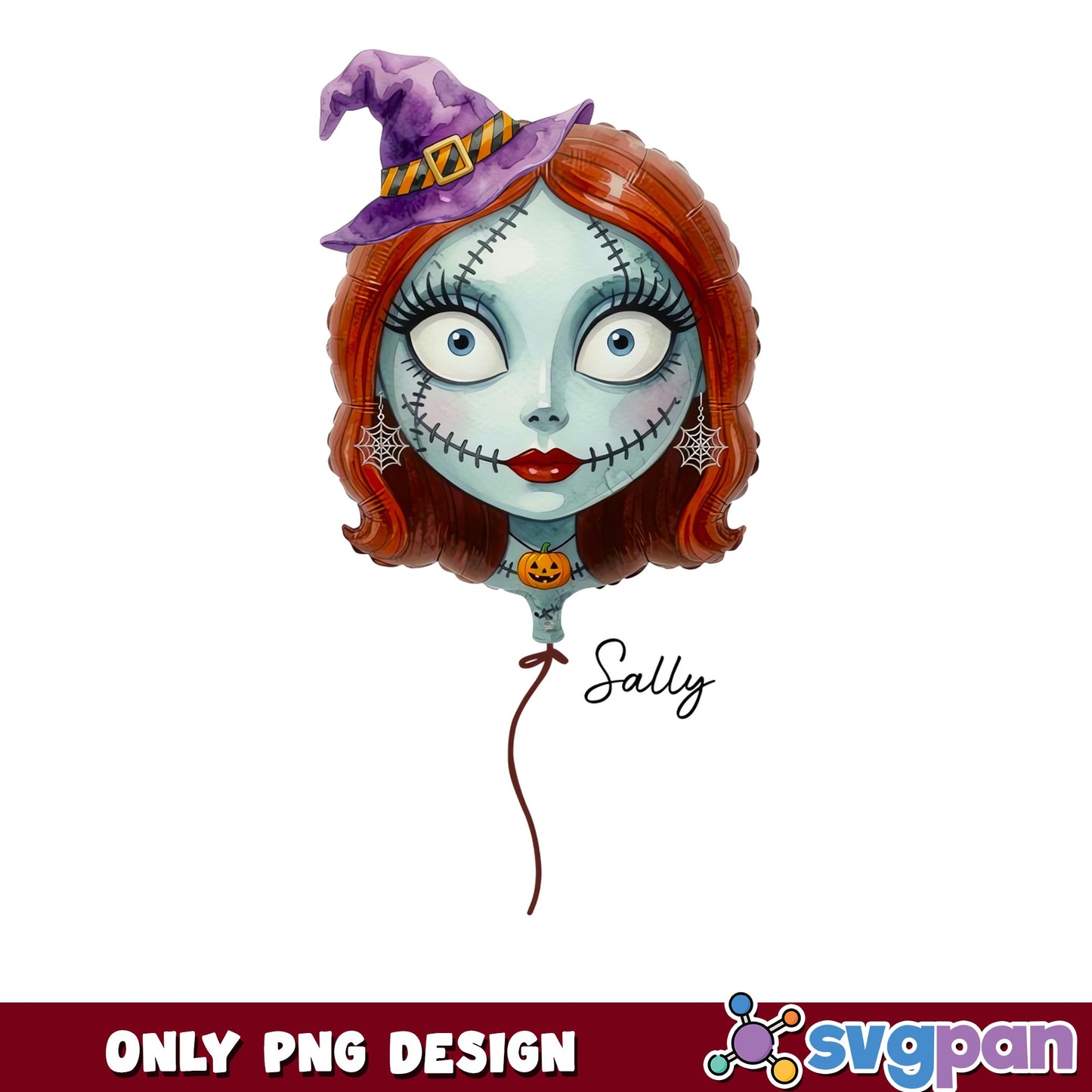 Sally Nightmare Before Christmas Witch Hat Balloon PNG, Halloween, PNG