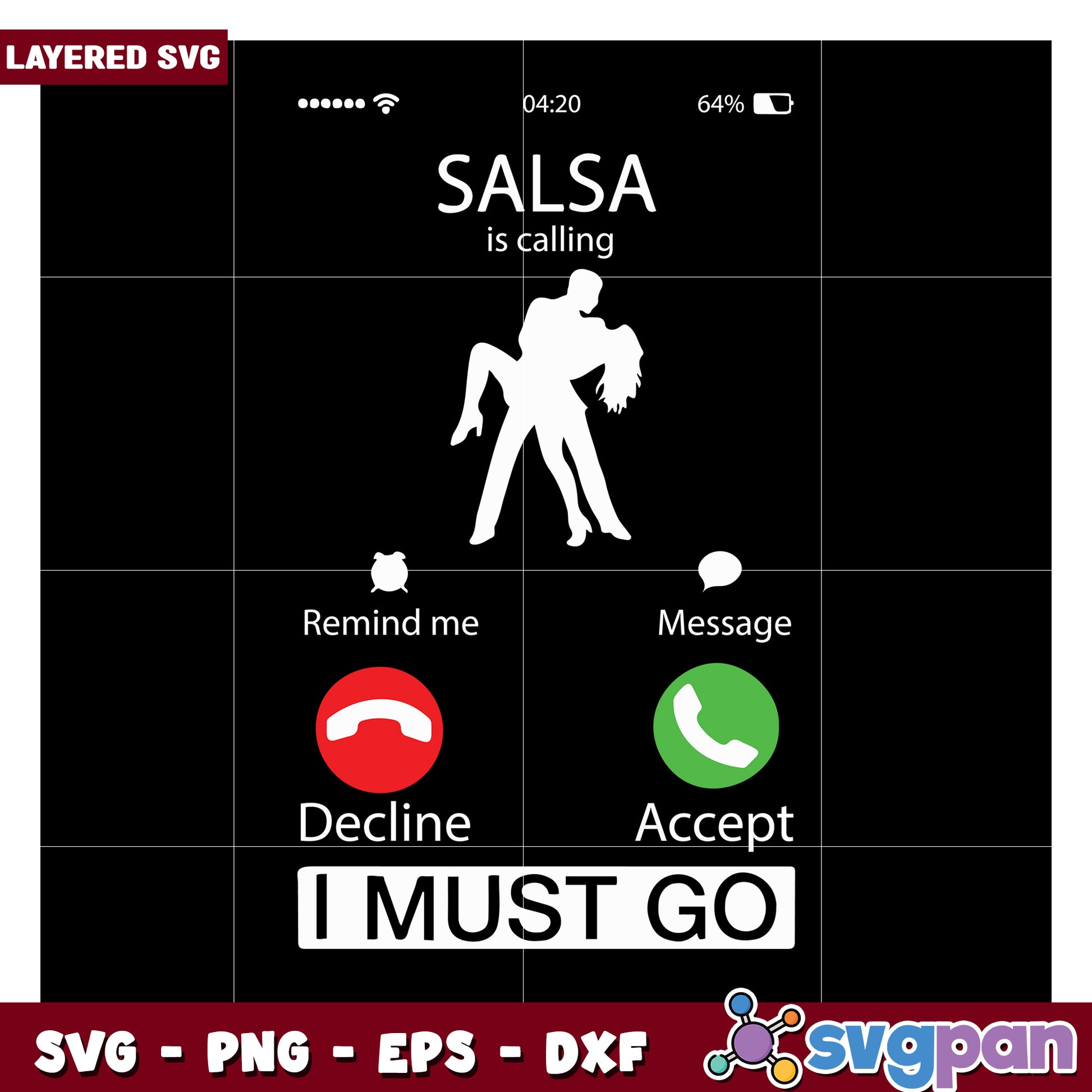 Salsa is Calling SVG Design, Fun Dance Party Graphic Art