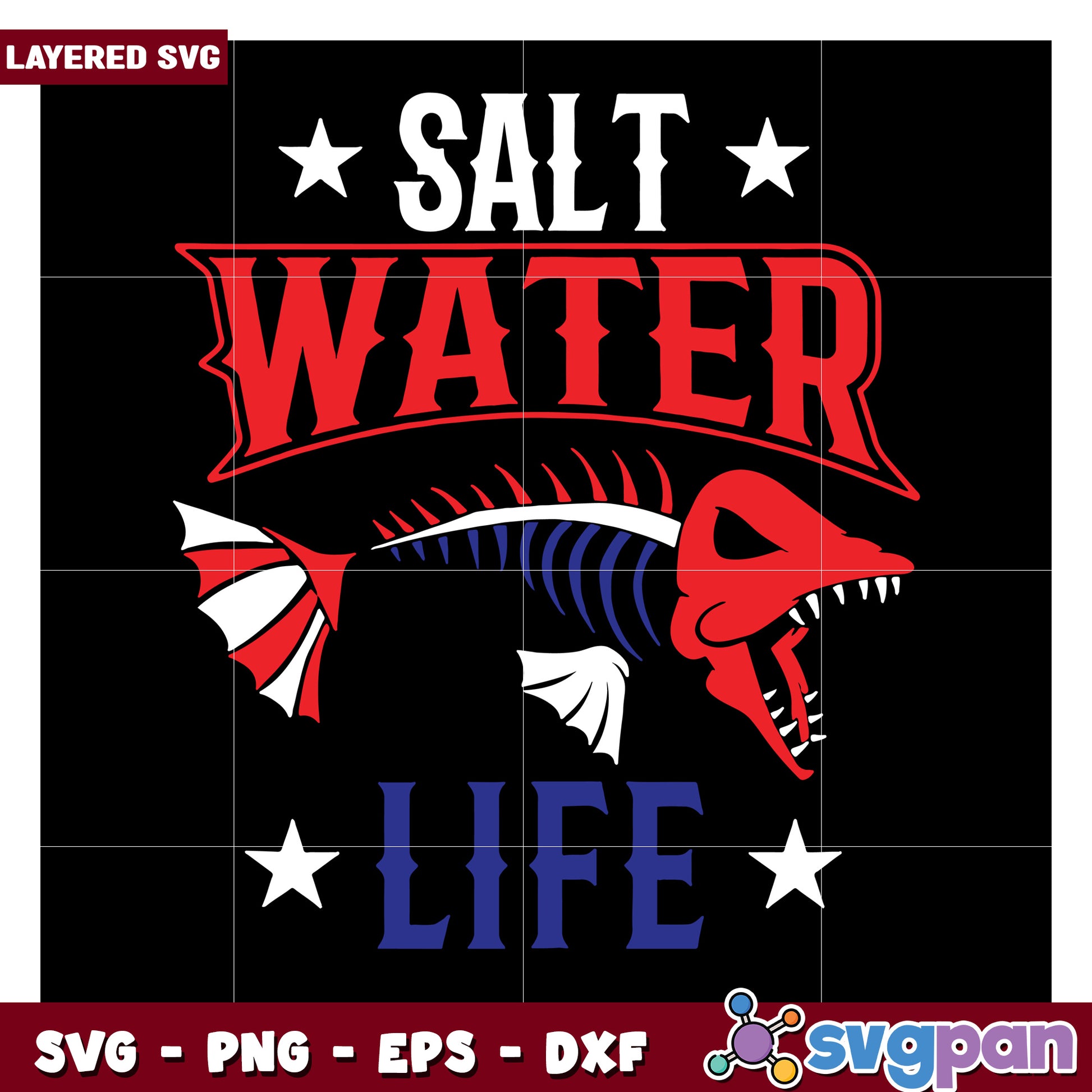 Salt Water Life SVG Design, Perfect for Fishing Enthusiasts