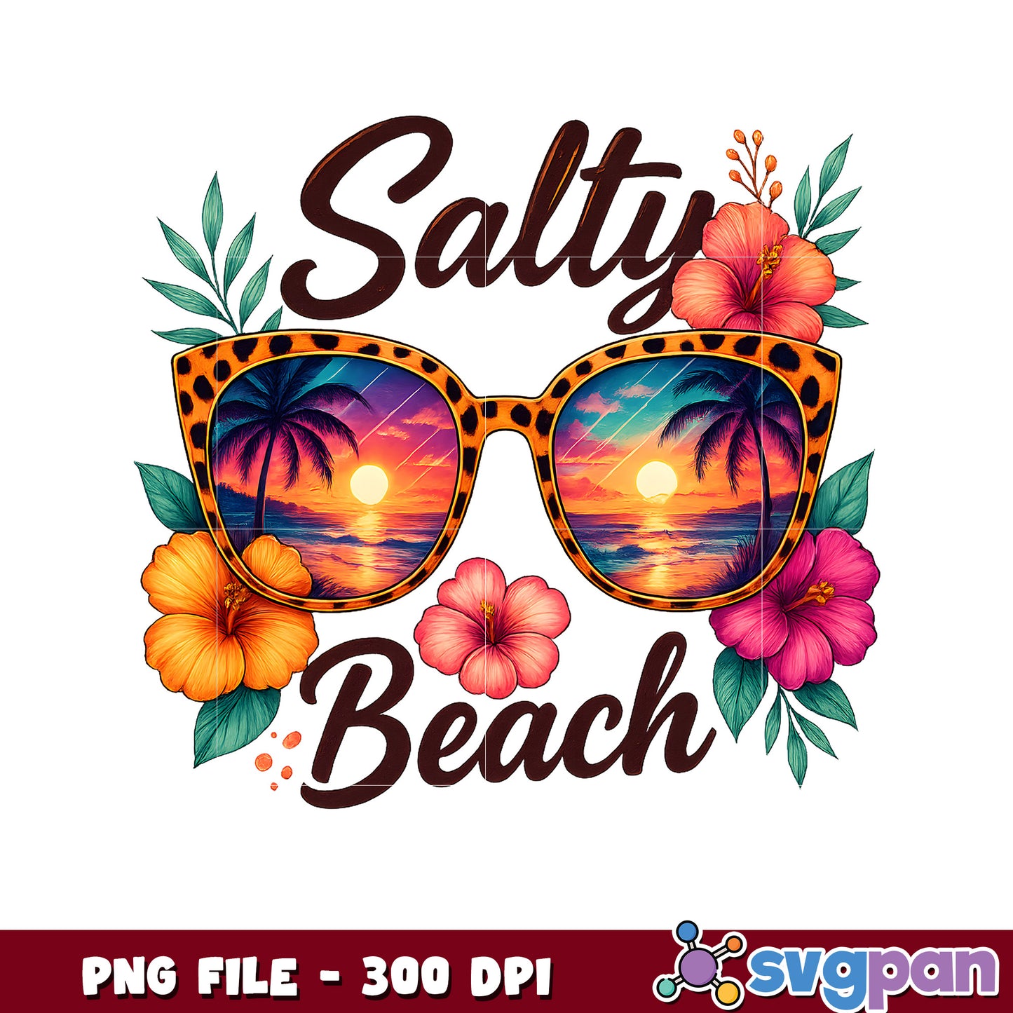 Salty Beach Sunglasses PNG 300 DPI