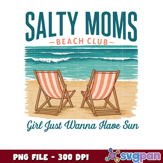 Salty Moms Beach Club PNG 300 DPI