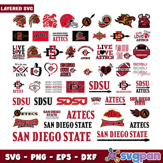 San Diego State Aztecs SVG Bundle for Crafts and Design