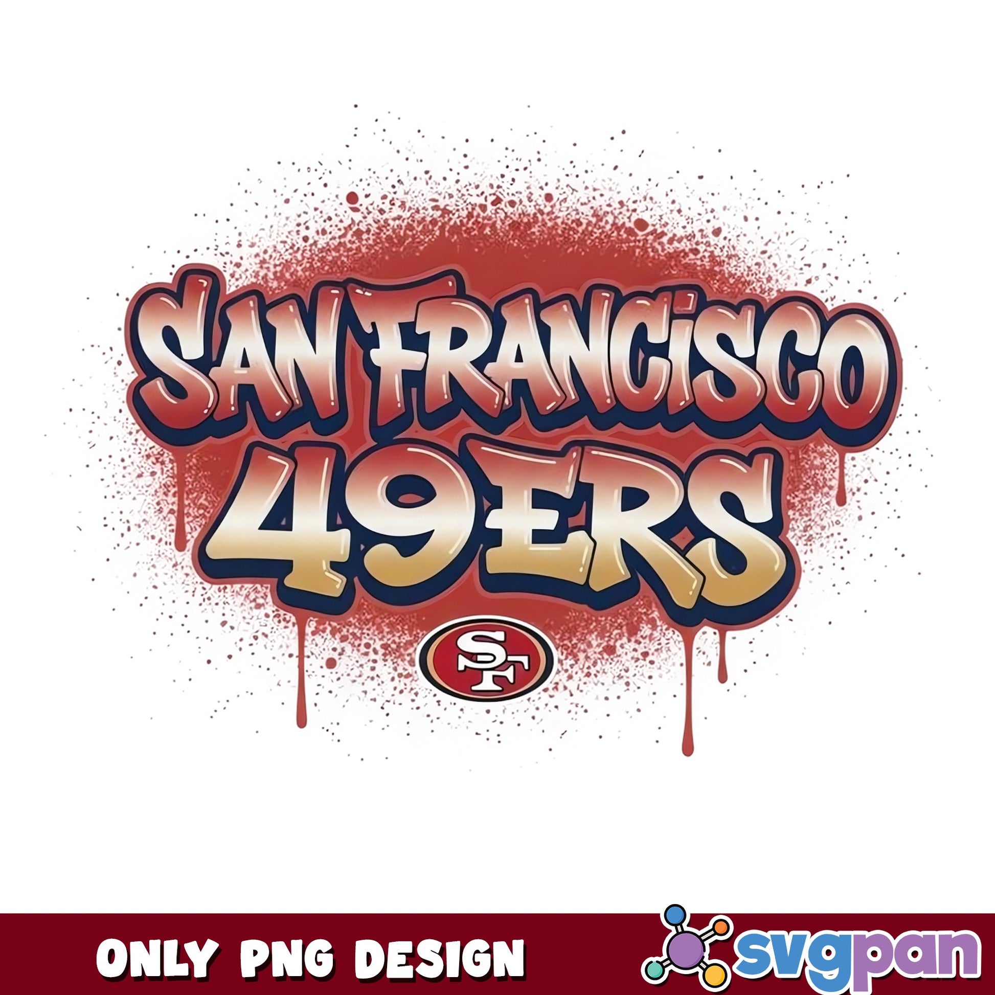 San Francisco 49ers Graffiti PNG, 49ers Football PNG, NFL PNG