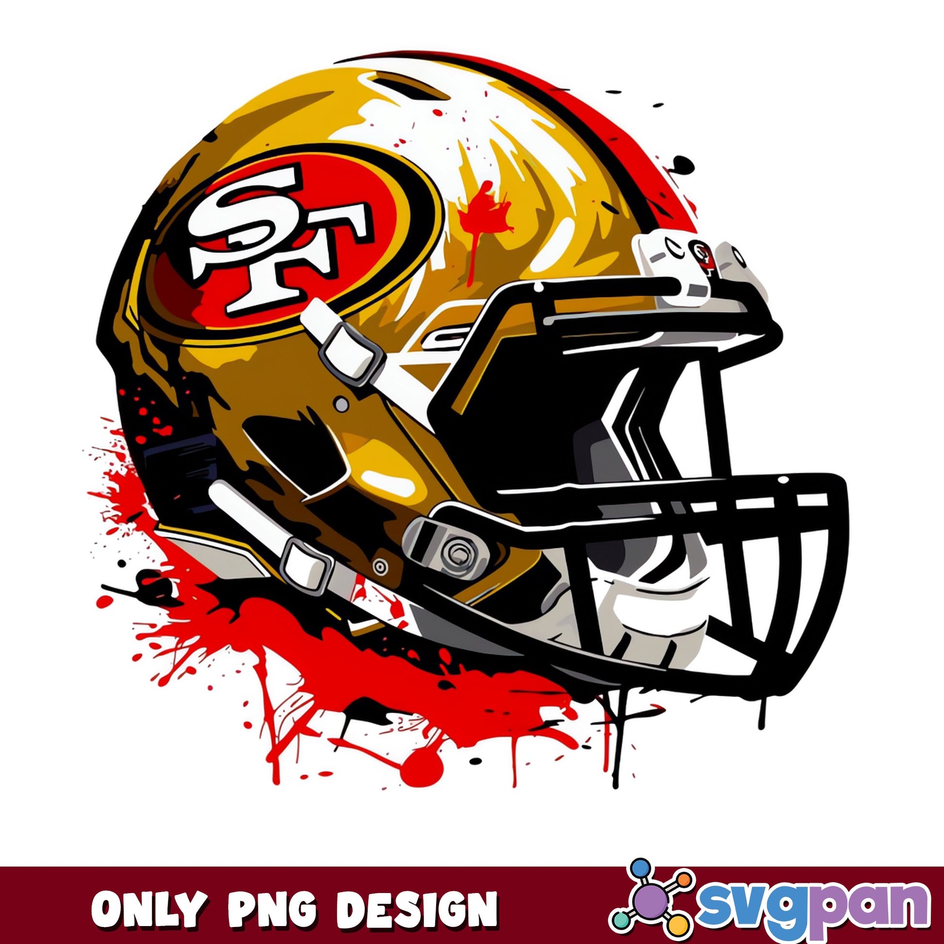 San Francisco 49ers Helmet PNG, NFL Football PNG, Niners PNG