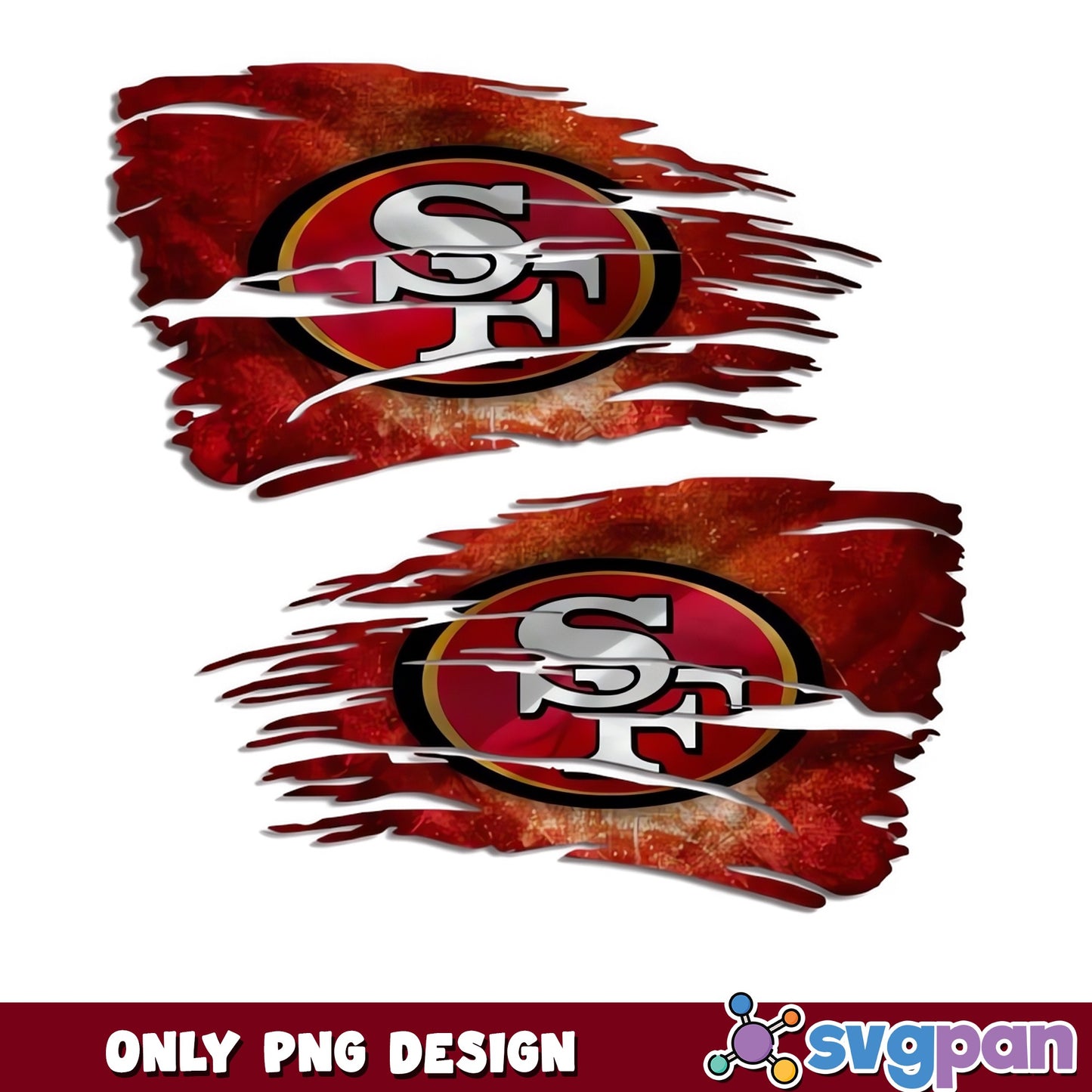 San Francisco 49ers Ripped Flag PNG, 49ers Logo PNG, NFL PNG