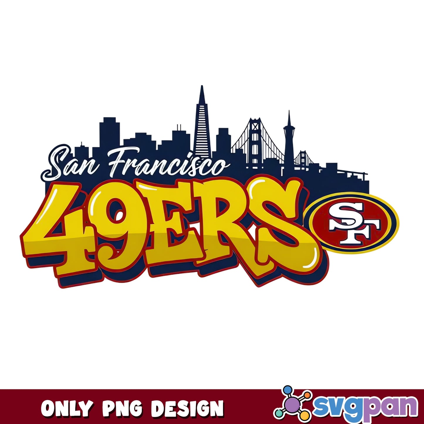 San Francisco 49ers Skyline PNG, NFL Football PNG, 49ers PNG