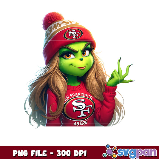 San franciscco 49ers girl grinch png, nfl playoffs png, nfl football​ png