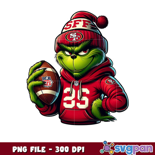 San francisco 49ers grinch png, nfl picture png, nfl pre season png