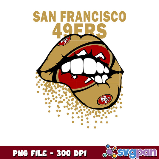 Sanfrancisco 49ers lips design png, game day vibes png png, nlf team logo png