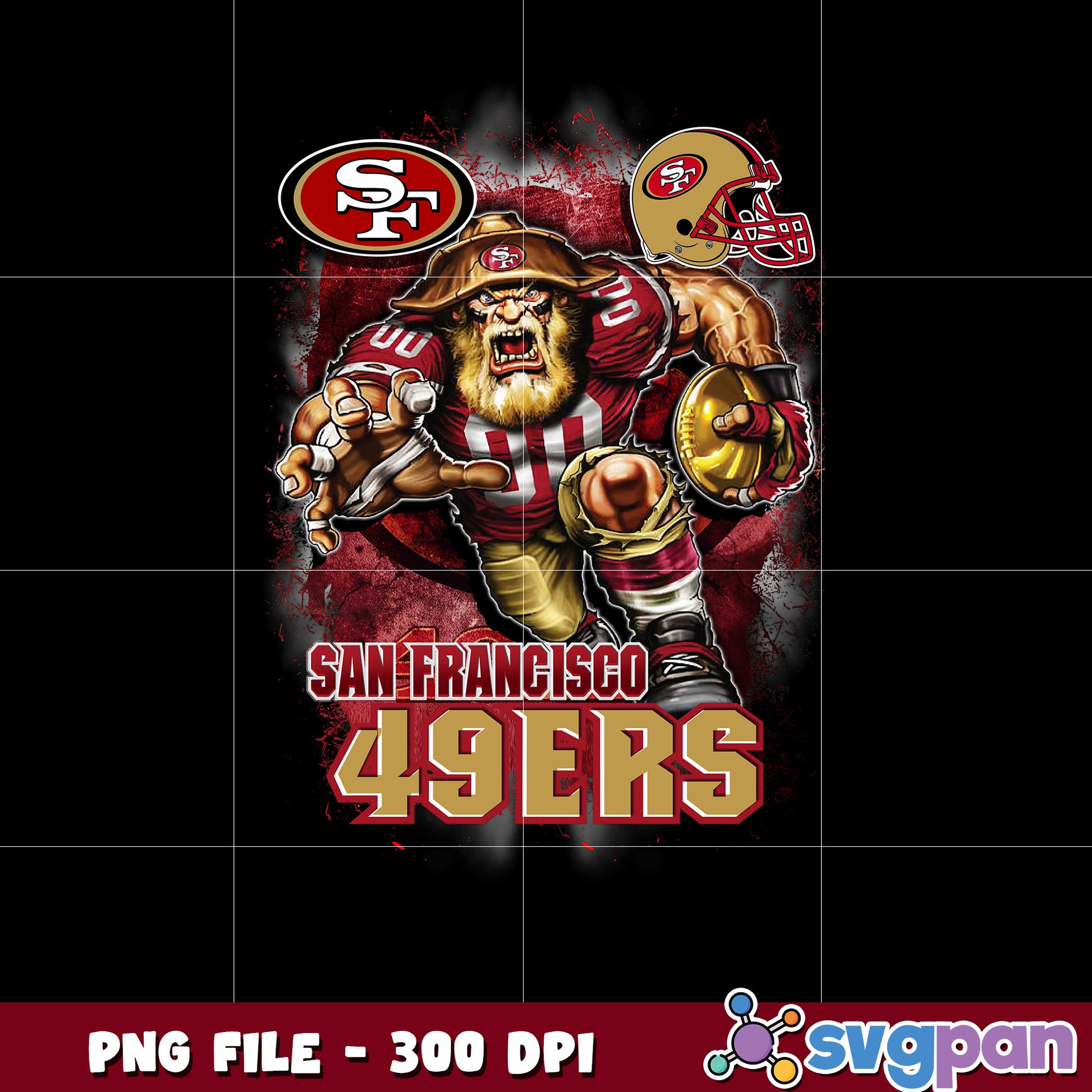 San francis co 49ers logo helmet and mascot png, super bowl png, american football png