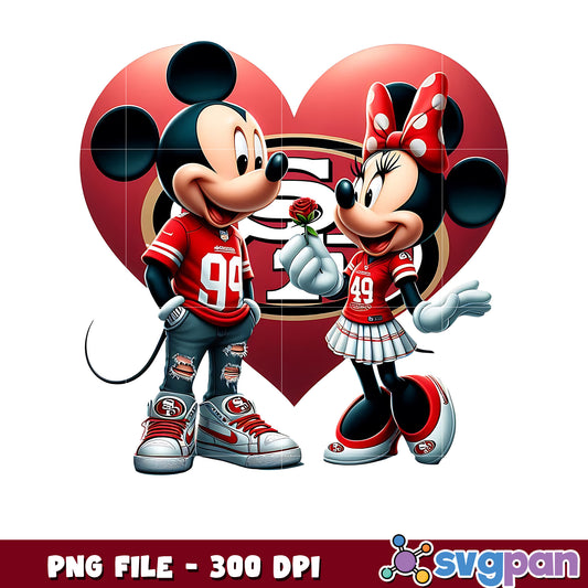 San francisco 49ers mickey minnie png, nfl picture png, nfl pre season png