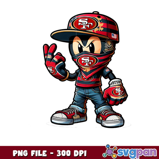 San francisco 49ers mickey mouse png, mickey mouse nfl​ png, nfl games png