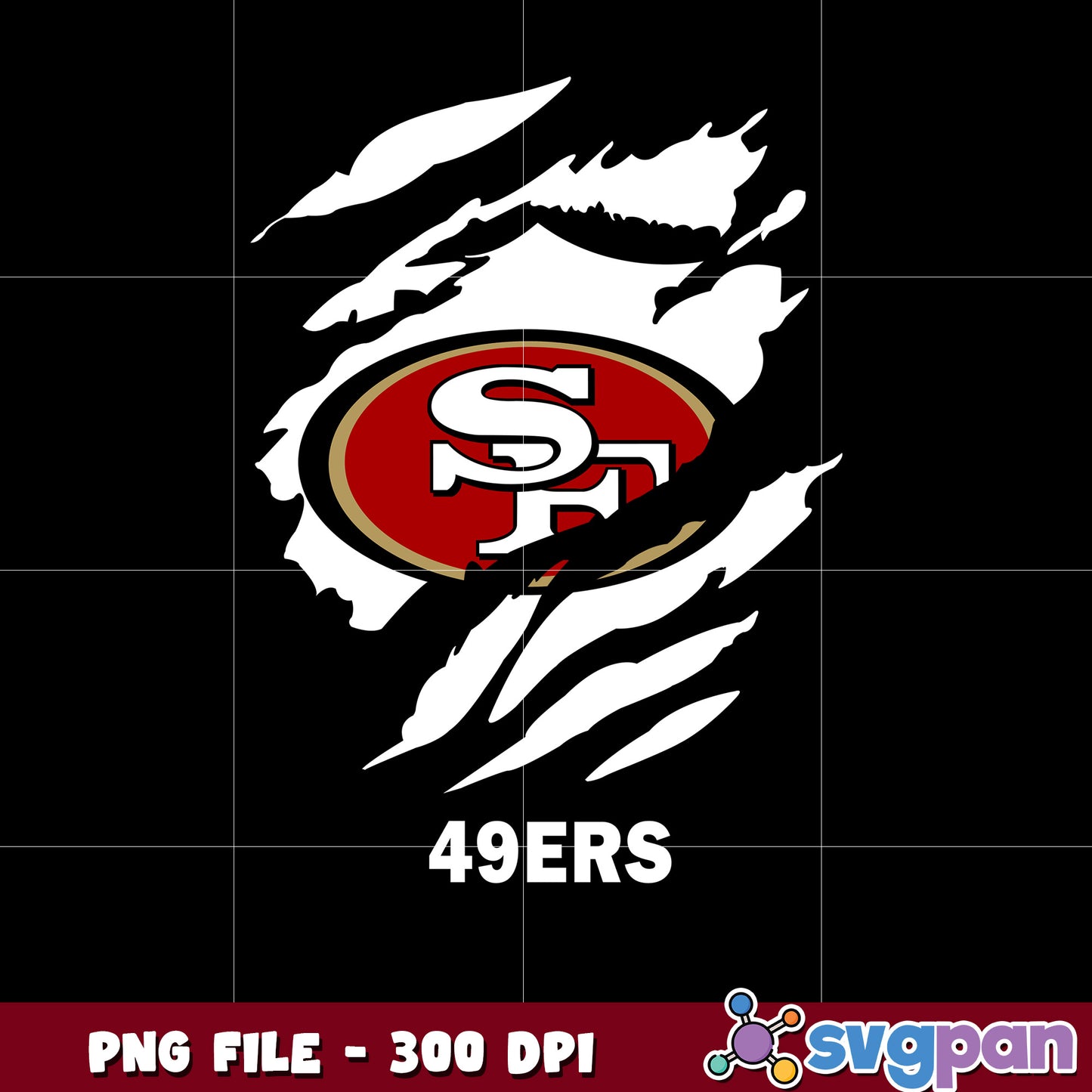 San francisco 49ers team logo png, nfl 49ers png, red and gold sf png