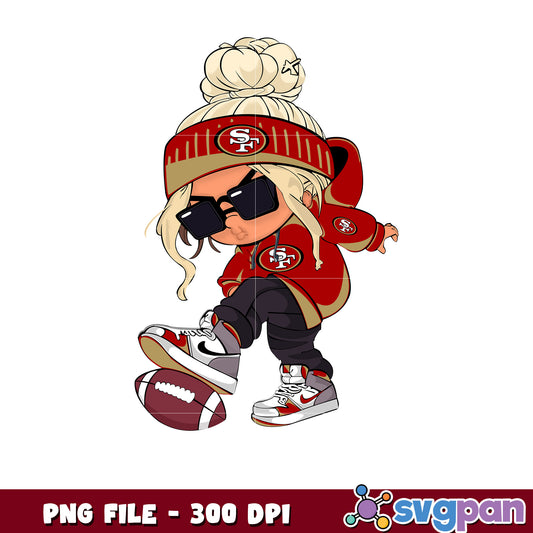 San fransisco 49ers girl design png, game day vibes png png, nlf team logo png