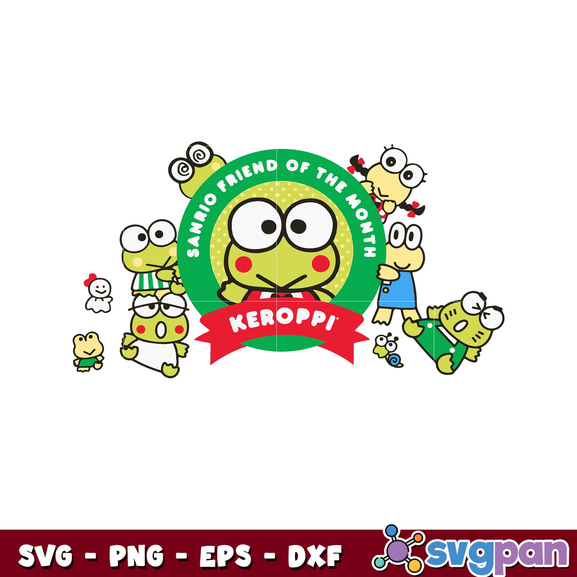 Sanrio friend of the month keroppi svg, sanrio hello kitty svg