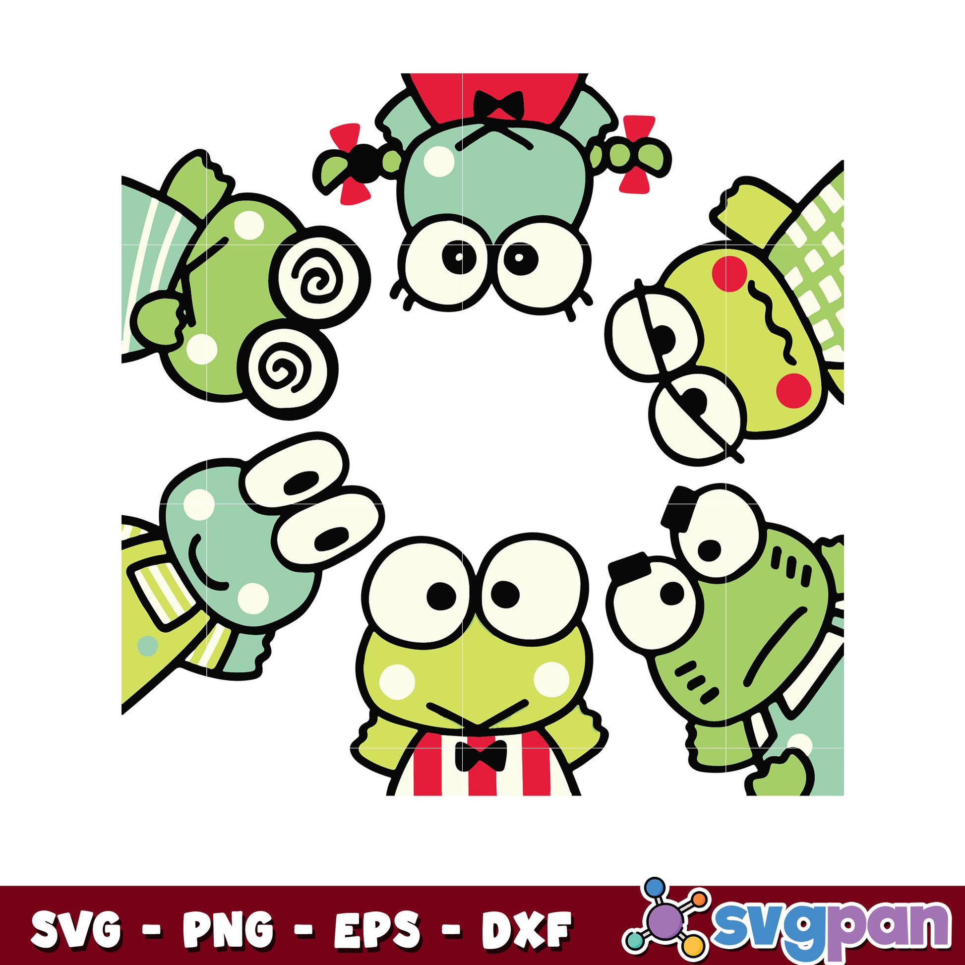 Sanrio keroppi family svg, keroppi family svg, hello kitty svg