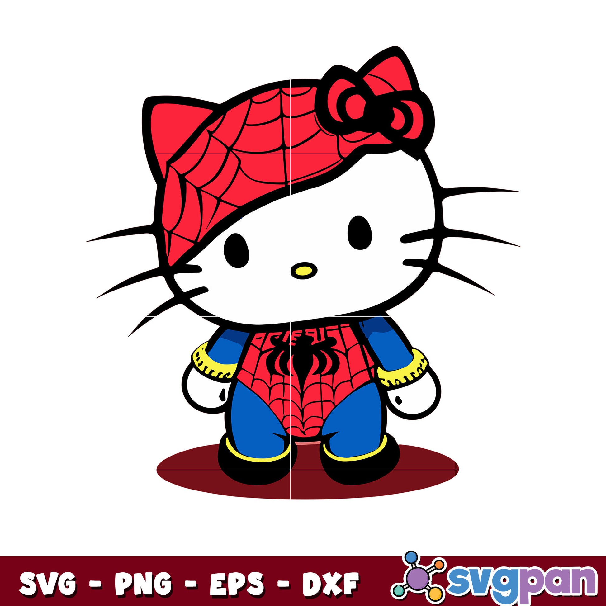 Sanrio kitty spider man design svg, hello kitty svg, sanrio svg