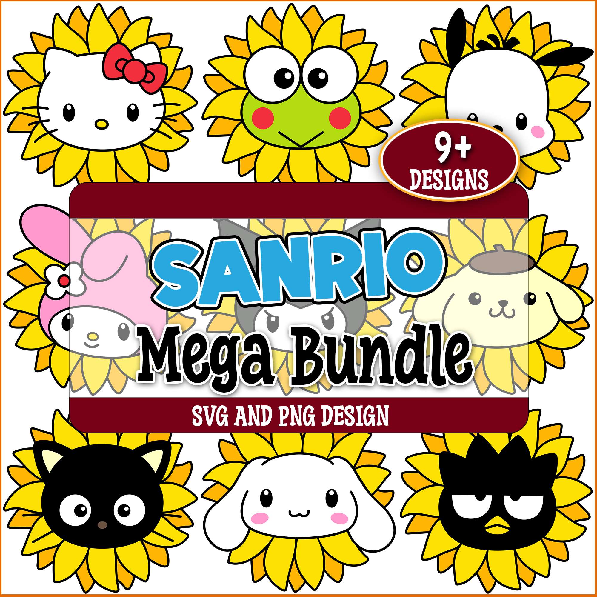 Sun Ri Svg Sanrio sun flower svg bundle, sanrio characters svg, sanrio store svg ...