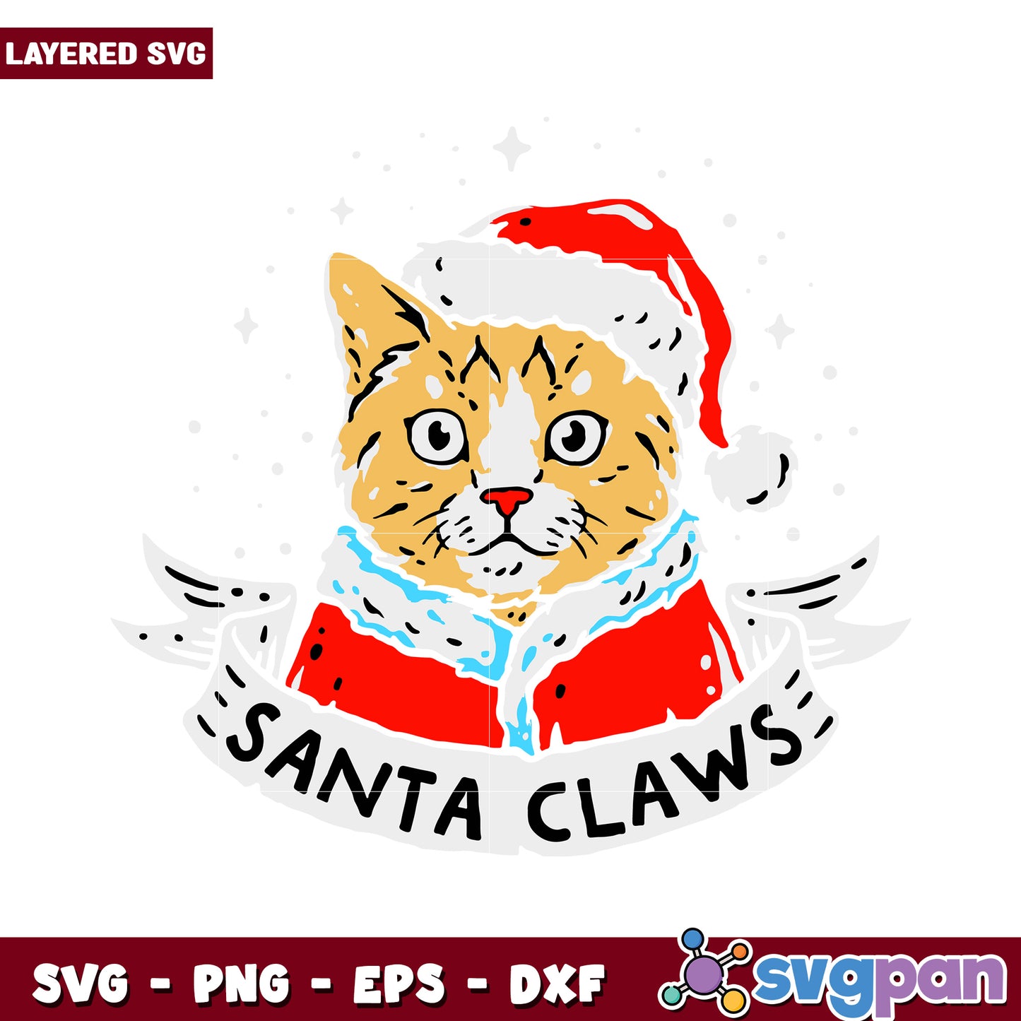 Santa Claws Cat SVG Design, Perfect for Holiday Projects