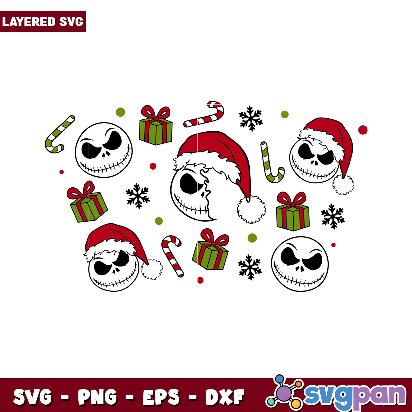 Santa Skull SVG Design, perfect for festive crafting ideas