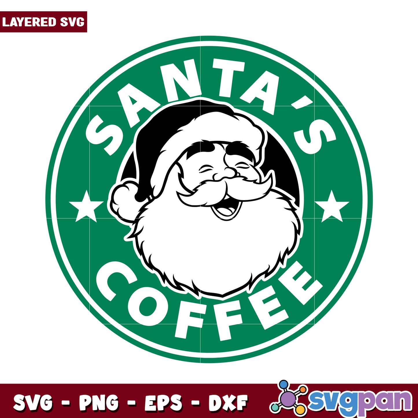 Santa's Coffee SVG Design, perfect for festive holiday crafts