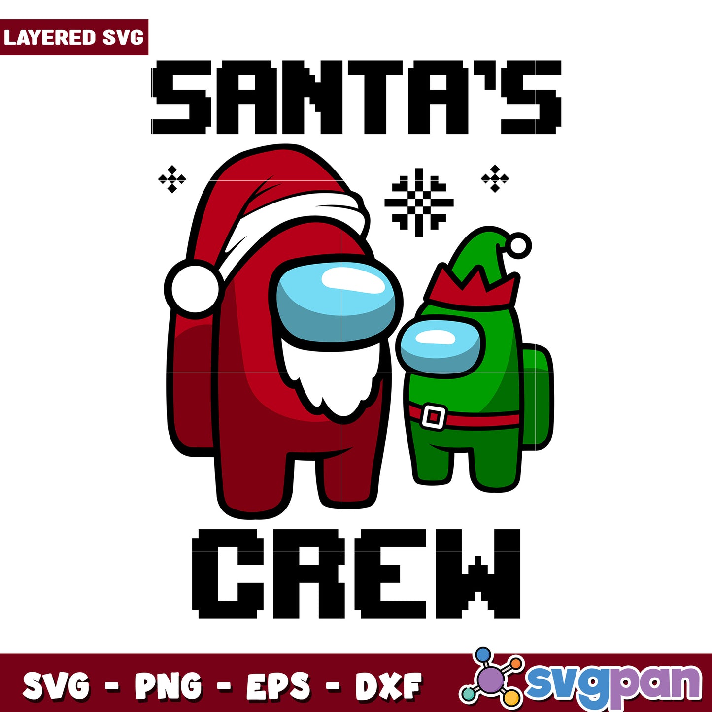 Santa's Crew SVG Design, Perfect for Holiday Projects and Crafts