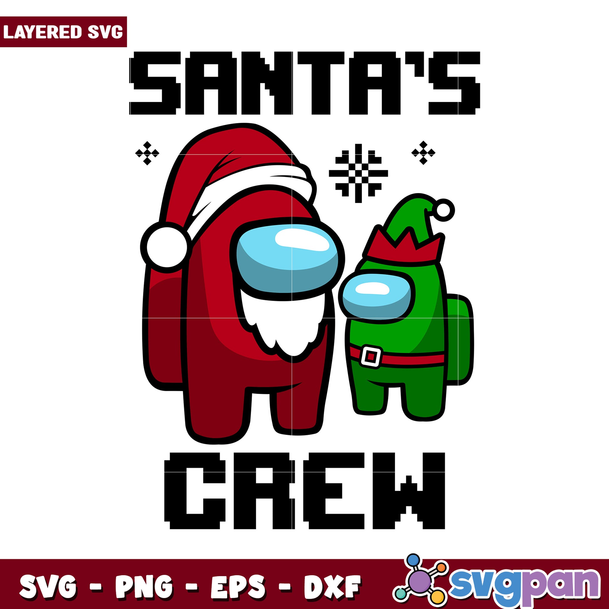 Santa's Crew SVG Design, Perfect for Holiday Projects and Crafts