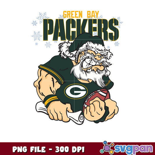 Santa claus green bay packers png, national league football png, super bowl png