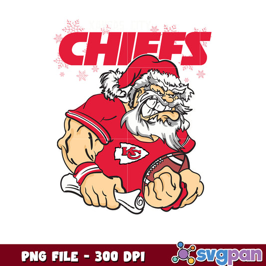 Santa claus kansas city chief png, national league football png, super bowl png