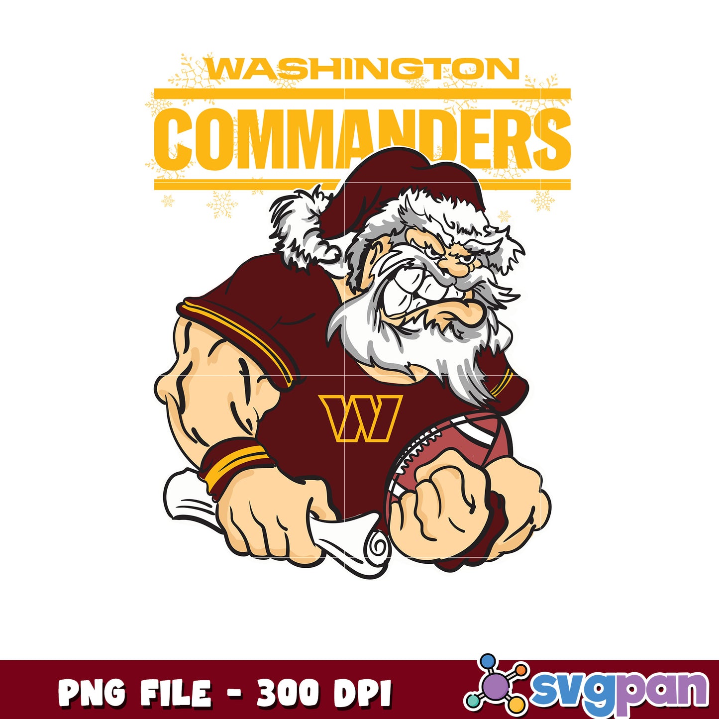 Santa claus washingon commanders design png, commanders teams png, nfl american rugby png